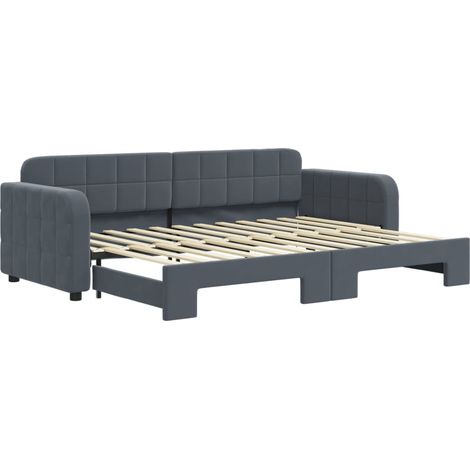 Maison Exclusive - Tagesbett Ausziehbar Dunkelgrau 80x200 cm Samt