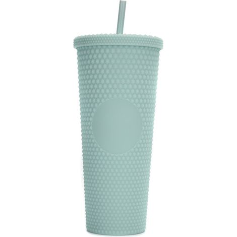 Isolierter Becher mit großem Fassungsvermögen 710 ml (24 oz), vollständig mit Noppen besetzt, aus mattem Kunststoff, wiederverwendbar, mit großer Öffnung und auslaufsicherem Deckel.