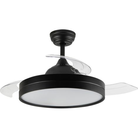 Ventilateur de plafond avec lumière LED Orgebozo  Télécommande  Silencieux  3 pales rétractables de 105 cm  Mode Hiver-Été