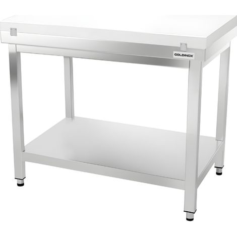 Table de travail en inox 1200x600 mm avec plaque de découpe blanche PREMIUM - GOLDINOX (1/4)
