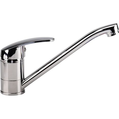 Robinet Cuisine Monocommande Mitigeur Cuisine Orientable à 360° Robinet Evier De Cuisine, avec Cartouche en Céramique et Accessoires en Laiton Tuyaux Chaude/Froide de 60 cm Chromé(Argent) (1/3)