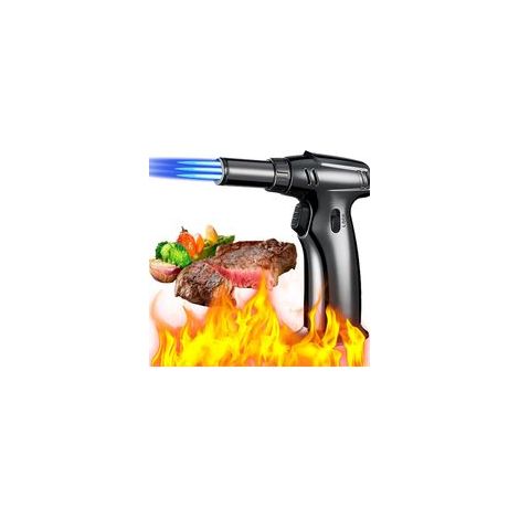 Chalumeau de Cuisine, Torche de Cuisine, Professionnelle Torche de Butane avec La Serrure de Sécurité/Flamme Réglable, Mini Flamme Briquet, Chalumeau Culinaire (Butane Non Inclus) (1/5)