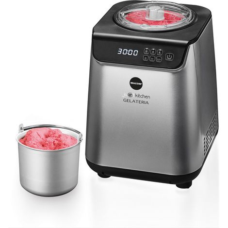 Macom 872 Macchina per Gelato Gelatiera Compressore 1,2 L 135 W Nero Argento