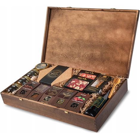 Confezione regalo grande da 16 prodotti: tè, miele, cioccolato e biscotti. (1/5)