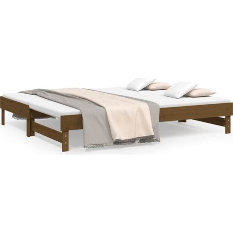 Maison Exclusive - Sofá cama extraíble madera maciza de pino marr (1/5)