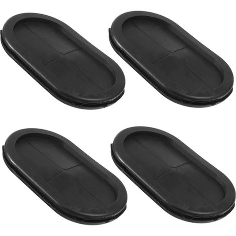 INOOMP Protège-câble ovale en caoutchouc noir, lot de 4, robuste (1/5)