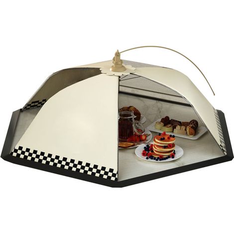 Housse de Nourriture Réutilisable et Pliable, Moustiquaire Anti-Insectes pour Pique-nique, Camping et Jardin, Modèle à Carreaux (1/5)
