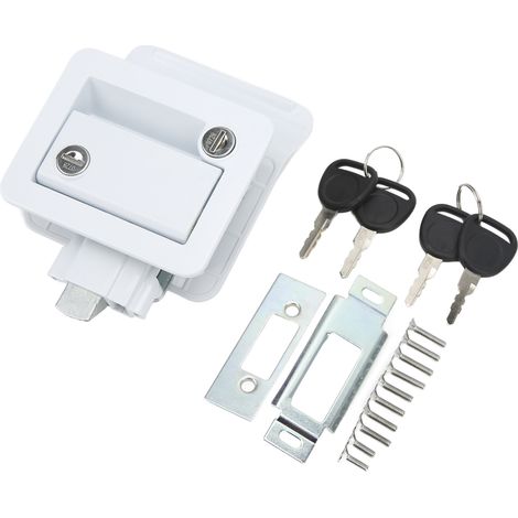 Verrou de porte caravane en alliage de zinc, serrure d'entrée pour camping-car, bateau, yacht, accessoire de remorque, ensemble de fixation, robuste et durable. (1/5)