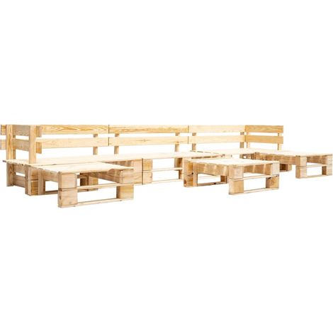 Muebles de jardín muebles de exterior juego de muebles con paleta 6 piezas madera natural 020018472 (1/3)