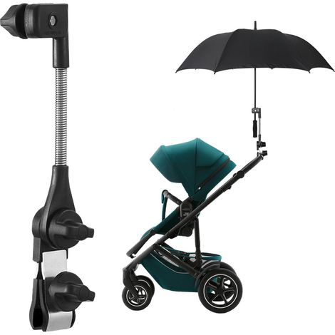 Porte-Parapluie Poussette, Réglable Support de Parapluie de Vélo, Facile à Installer Pince Universelle Réglable à 360 Degrés pour Chariot de Golf, Fauteuil Roulant, Chaise de Plage (1/5)
