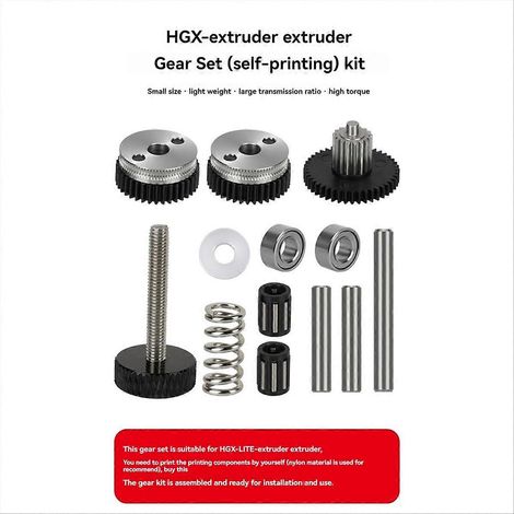 HGX-Extruder, HGX Extruder-Zahnradsatz 2.4 0.1 Hochpräzisionszahnrad aus gehärtetem Stahl, Extruder-3D-Druckzubehör (1/5)