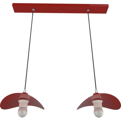 LUMICOM  PIUMA Sospensione, 2XE27, max 42W, metallo, rosso lucido, 25x20cm (1/2)