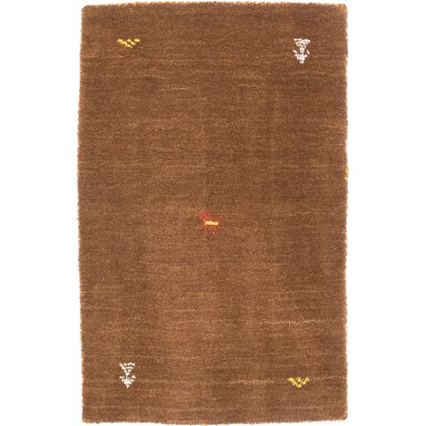Tapis Gabbeh tissé Tapis Agra - Tapis en laine  - 160x90cm, Rectangular - 100% Laine vierge - Tissé main - Marron
