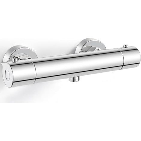 Thermostat-Duscharmatur, Wandmontage, mit Sicherheitsverriegelung, 38 °C, Messing, Chrom-Finish