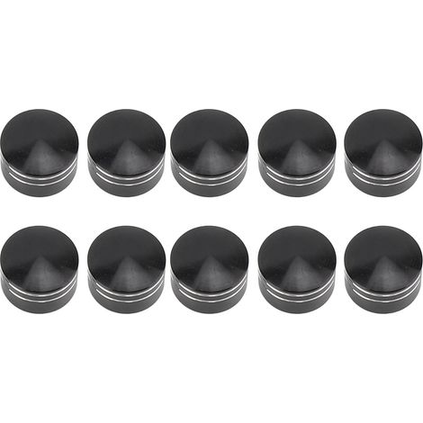 10 pièces couvercle de boulon de culasse de moto CNC en aluminium noir rond rainuré couvercle de vis de moteur couvre capuchons pour coque de cadre de carrosserie de moto moyen 9 mm à 12 mm / 0,35 à 0 (1/4)