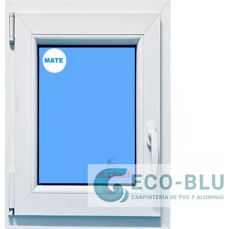 Finestra in PVC L600 mm x H1000 mm Bianco, Oscillo-battente Apertura Sinistra Vetro Satinato