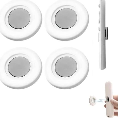 Juego de 4 soportes magnéticos de pared para mandos a distancia, organizador autoadhesivo para mandos a distancia de TV, ventilador y caravana (1/4)