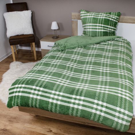 4tlg Cashmere Like Bettwäsche Oslo 135x200cm-M702555-Grün-4tlg