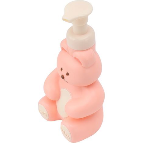 Leere Spenderflasche für flüssige Handseife, Shampoo und Spülung, Pumpflasche zum Händewaschen, in Form eines rosa Teddybären, kleine Größe. (1/5)