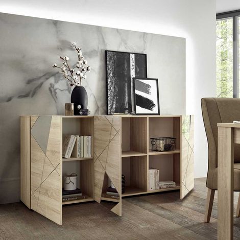 Buffet/bahut moderne 181 cm chêne samoa Larissa (1/5)