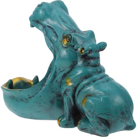 Bonbonnière D'hippopotame en Résine, Boîte de Rangement pour Clés, Porte-bonbons Décoratif pour Salon et Chambre (1/5)