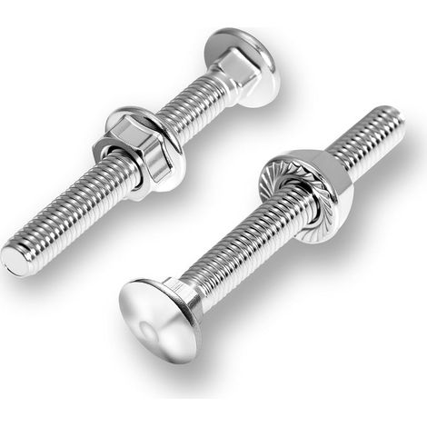 30pcs Boulons de carrosserie M6 × 30 mm Boulons a Tête Ronde DIN 603 avec Avec Écrou Hexagonal a Bride M6 Largement utilisé dans les machine la construction la décoration intérieure (1/5)