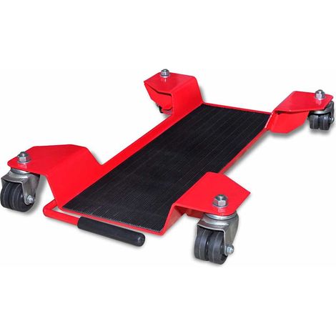vidaXL Plataforma rodante dolly para motocicletas roja (1/5)