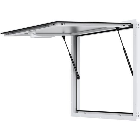 VEVOR Fenetre de concession, 915 x 915 mm, fenetre de service pour camion de restauration en alliage dealuminium avec porte a auvent et crochet de traction, pour remorque de concession, jusqua 85º (1/5)