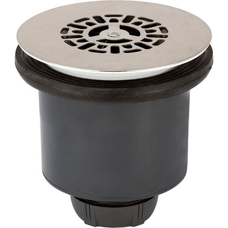 Wirquin Pro – Bonde de douche Ø90 mm – Sortie verticale Ø40 mm – Grille plate inox brossé – Débit 25 L/mn sous 15 mm de hauteur d'eau