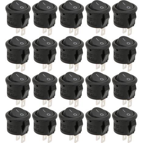 Interruptor basculante - KCD11 - 2 posiciones, 2 contactos - Zinc de alta conductividad - Paquete de 20 (1/5)