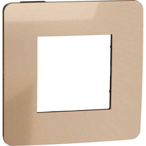 Unica Studio Métal - plaque de finition - Cuivre liseré Anthracite - 1 poste (NU280258/M) (1/4)