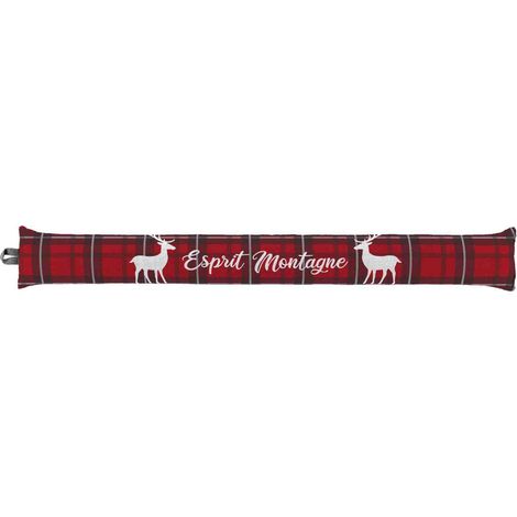 Bas de porte HEIDI 80 x 10 cm – Coton imprimé & chambray uni - 80x10cm - Rouge (1/3)