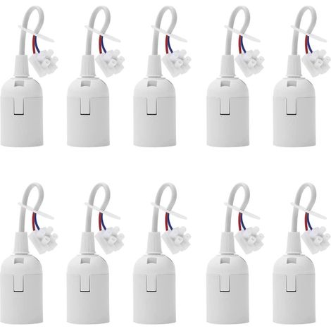 Pack de 10 portalámparas E27 con cable 4A 250V para bombillas incandescentes y LED (1/5)