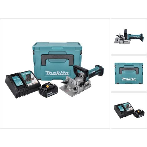 Scanalatrice a batteria Makita DPJ 180 RG1J 18 V 100 mm + 1x batteria 6,0 Ah + caricabatterie + Makpac