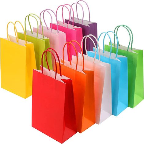 Sac Cadeau En Papier Kraft - 15 x 8 x 21 cm - Avec Anse - Pour Fêtes Enfants Mariages Noël - Lot de 30 (1/5)