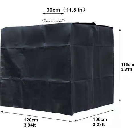 Bâche noire résistante aux UV pour réservoir de 1000 litres. Raccords et autres accessoires pour réservoirs de récupération d'eau de pluie. (1/3)