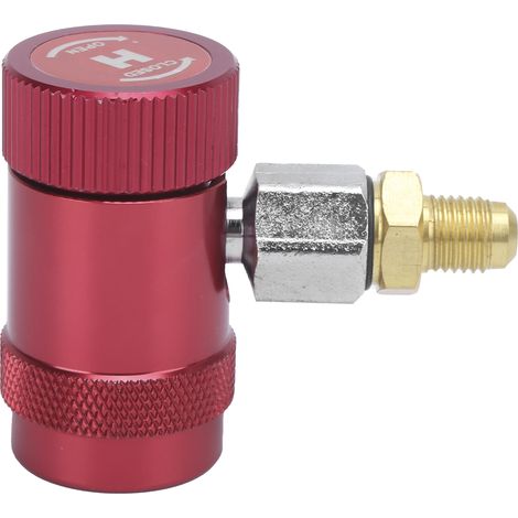 Raccord Rapide A/C - Raccord En Laiton Rouge Pour Système De Climatisation - Compatible Véhicules Routiers Et Récréatifs - Lot De 2 (1/5)