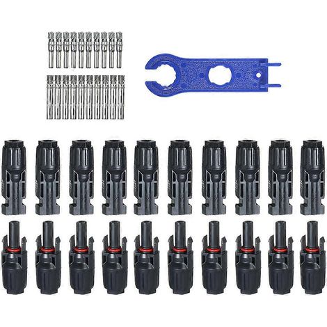 Connecteurs de câble pour panneaux solaires mâles/femelles Pb 10 paires / 20 paires (1/5)