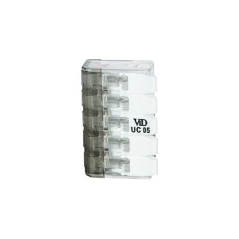 Connecteur automatique à levier pour connexion de 5 fils souple ou rigide 2.5mm² (sachet de 25) SIB ADR P07315 (1/3)