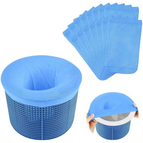 20pcs Chaussettes de Skimmer pour Piscine, Chaussette Filtre Piscine Filtre Skimmer Piscine,Bleu Pool Skimmer Socks, Chaussettes d'écumeur de Piscine en Maille Ultra Fine (1/5)