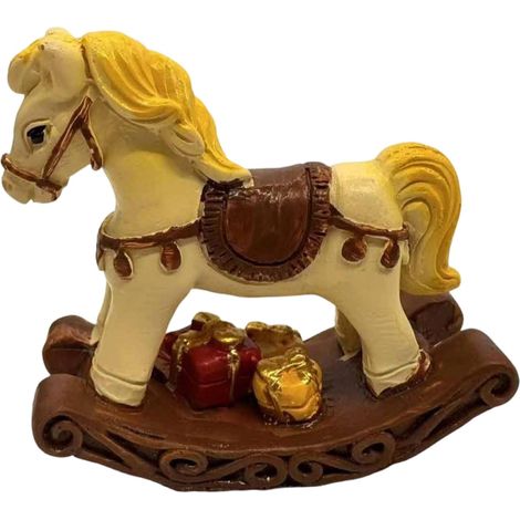 Cheval à Bascule - Statue en Résine - Décoration de Noël et Mariage - Figurine Animale Miniature - 5 cm - Lot de 1 (1/5)