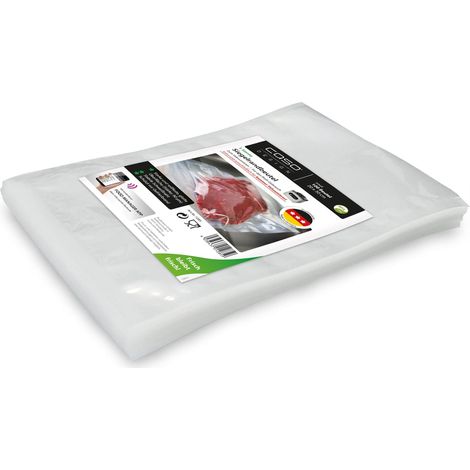 CASO Linea 3 Stelle Sacchetti Sottovuoto per Alimenti, 100 Buste 30 x 40 cm per macchine a campana, adatti alla cottura Sous Vide, senza BPA, spessore 90 μm, Made in Europe