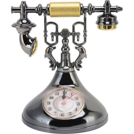 BelleRise – Vintage-Weckertelefon – Retro-Design, klares Zifferblatt – Dekoration für Zuhause und Büro – 185 x 125 x 190 mm (1/5)