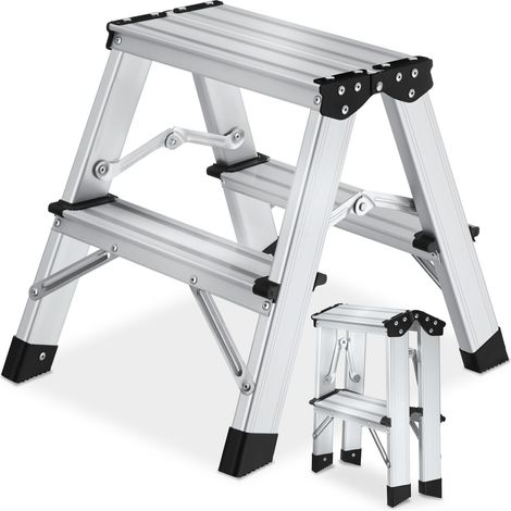 Escabeau double face en aluminium, pliable, antidérapant - (1/5)