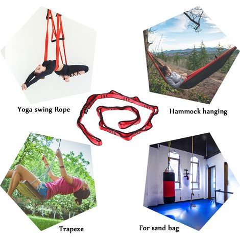 110 cm lange, 23 kN starke Yoga-Gänseblümchenkette, Kletterschnalle aus Nylon, robuste Hängematte, Baumschaukelgurt, Sicherheitsgurt (1/5)
