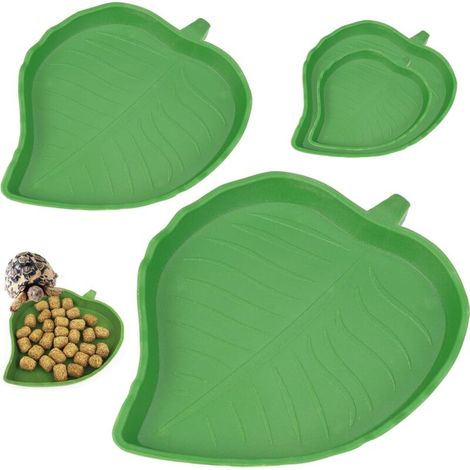 2PC Bol D'Alimentation Pour Reptiles, Accessoires Pour Tortues, Nourriture Pour Bol Pour Reptiles En Feuilles, Bol à Boire Pour Maison De Tortue, Bol D'Eau Pour Reptiles Pour Tortues, LéZards,Hamsters