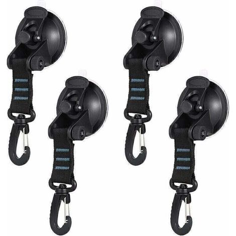 4 Pièces Ancre à Ventouses Caravan, Ancre à Ventouse Ventouse de Camping Ancrage à Ventouse avec Attache pour La Maison, La Voiture, Les Auvents, Les Bâches, Les Tendeurs de Voiture,