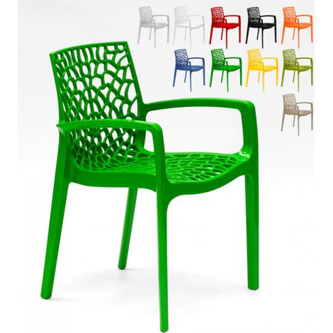 Sedia con braccioli in polipropilene Grand Soleil Gruvyer Arm - Colore: Verde 2 (1/8)