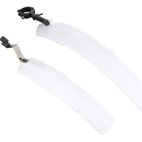 1 ensemble de garde-boue télescopiques pour vélo de route, réglables, avec support (blanc) (1/5)