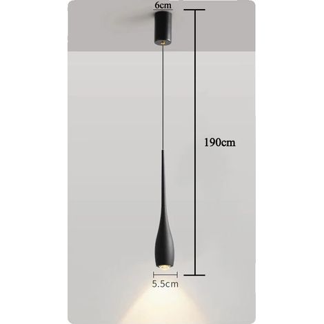 Lámpara colgante, 3 temperaturas de color, diseño moderno, negra. (1/2)